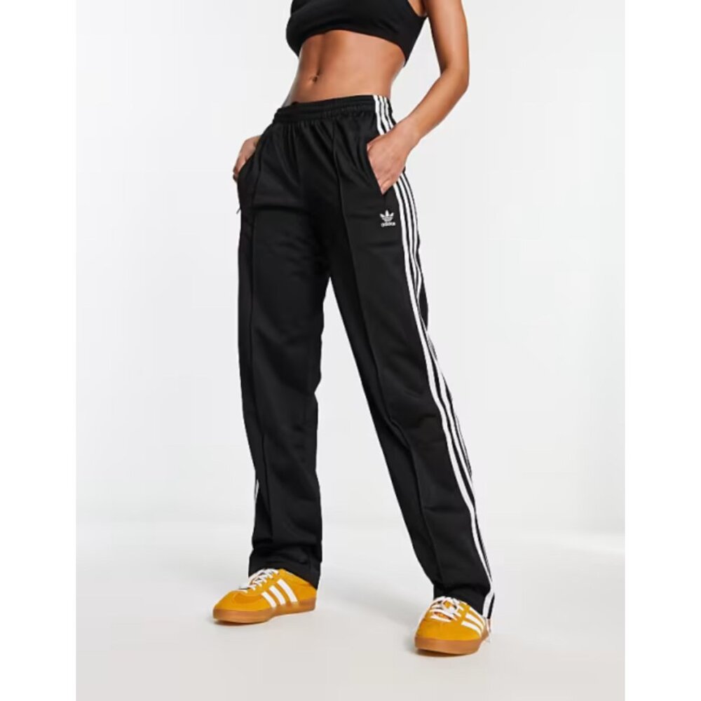 ADIDAS High Waist Pull On Drawstring Straight Leg Track Pants Women's Size Small